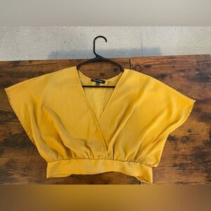 Fashion Nova Mustard V-Neck Top